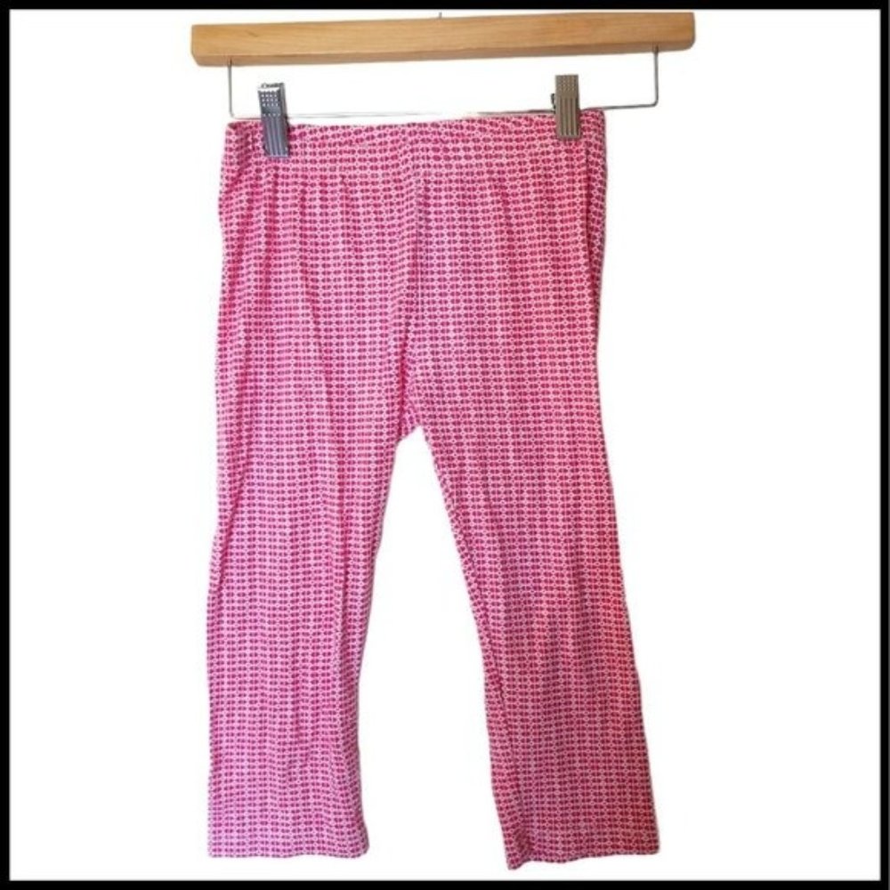 Tea Collection Leggings Cropped‎ Pink Graphic Print Size 8 Kids Girl